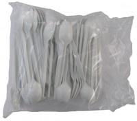 Lingurite de plastic albe, set 100