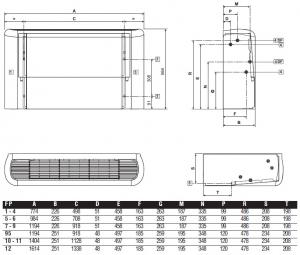 Ventiloconvector Galletti ESTRO F4P carcasat de tavan, cu puterea de racire 2,09kW si incalzire de 4,76kW