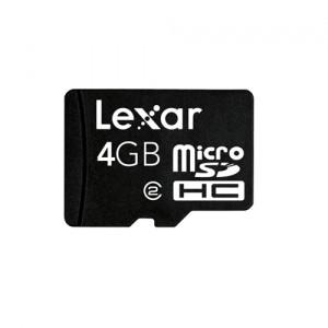 Card memorii Lexar MicroSDHC 4GB, Class 2 + adaptor SD