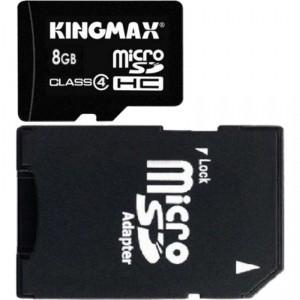 Card de memorie Kingmax MicroSDHC  8GB + Adaptor SD  8GBSDcsbp