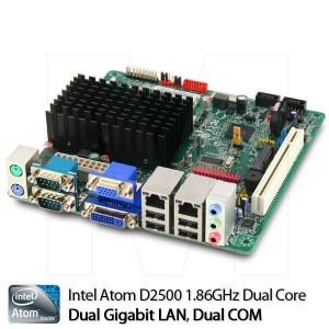 Placa de baza cu procesor incorporat ATOM D2500, 2SATA, DDR3-1066 SODIMM, GMA 3600, GbLAN, PCI, BLKD2500CCE_917658