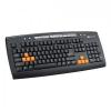 Tastatura USB Serioux, multimedia (14 hotkeys), 8 orange buttons, black, color box  SRXK-C800