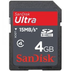 Card de memorie Sandisk  Ultra SDHC 4GB  SDSDh-004G-U46