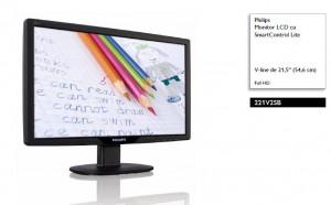 Philips Monitor LCD cu SmartControl Lite 221V2SB V-line de 21,5 inch  (54,6 cm) Full HD 221V2SB/00