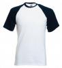 Tricou baseball alb-bleumarin 11-026-0we fruit of the loom