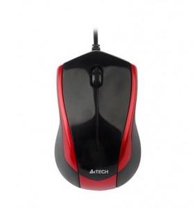 Mouse A4TECH N-400-2 V-track Padless, USB, Black+Red, N-400-2