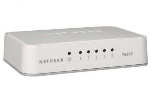 Switch NETGEAR, 5 ports Fast Ethernet, Desktop, plastic, MTBF 533000 hours, FS205-100PES