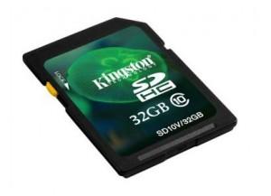 Card de memorie Secure Digital Card 32GB SDHC Clasa 10 (SD Card Pentru Camerele Video) Kingston  SD10V/32GB
