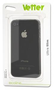 Huse Vetter Ecoline iPhone 4s 4,  Soft Touch Ultra Slim,  Black CEUSVTIP4SD