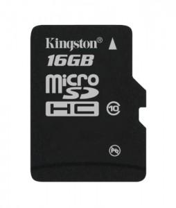 Kingston 16GB microSDHC Class 10 Flash Card Single Pack w/o Adapter , SDC10/16GBSP