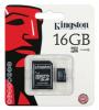 Card de memorie Kingston 16GB Micro Secure Digital Card  SDHC Clasa 10 Cu Adaptor SD SDc10/16GB