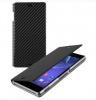 Husa Roxfit din piele eco tip "Standing Book" pentru Sony Xperia Z3, Negru Carbon, SMA5151CF