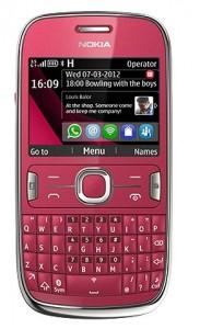 Telefon mobil Nokia 302 Asha, Plum Red, NOK302RED