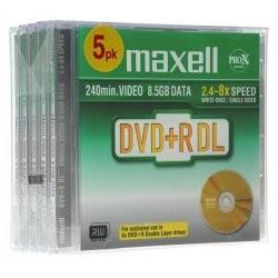 DVD+R MAXELL, 8.5GB DL, 8X 10MM, 5 Buc, 275579.02.TW