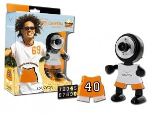 Web Camera CANYON CNR-WCAM113 (1.3Mpixel, 1/4 inch, CMOS, USB 2.0) Black/Orange/White, CNR-WCAM113