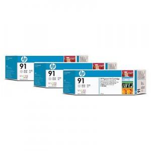 Cartus cerneala HP 91 Light Grey Ink Cartridge 3-pack - 3 ink cartridges 775 ml each, not for in, C9482A