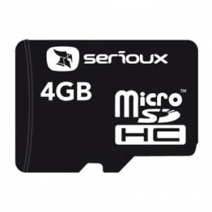 Card memorie Serioux microSDHC 4GB, Class 4, Adaptor SDHC, SFTF04AC04
