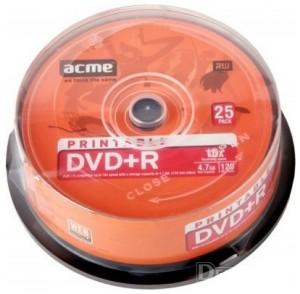 DVD+R Acme Viteza 6x, Continut pachte 25 bucati, ACM4770070854402
