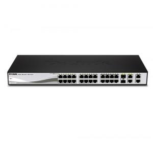 DES-1210-28P D-Link Smart Switch 24 porturi 10/100, 2 porturi Combo 1000BaseT/SFP, 2 porturi Gigabit, Power over Ethernet