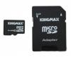 Card de memorie Kingmax,  4GB, Micro SecureDigital HC, class 4, cu adaptor, KX-4MSD4-AD