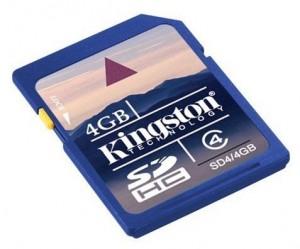 KINGSTON Memory ( flash cards ) 4GB SD Card High Capacity, SD4/4GB