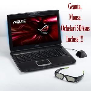 Laptop Asus G51J-IX105V cu procesor Intel CoreTM i7 720QM, 4GB, 500GB, nVidia GTX260 1GB, BlueRay, Microsoft Windows 7 Home Premium  Geanta si mouse incluse , ochelari 3D