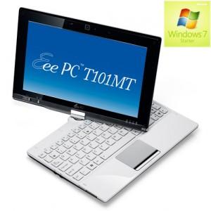 Netbook Asus Eee PC T101MT 10.1 inch  Rotating Touchscreen cu procesor  Intel Atom N455 1.66GHz, 1GB, 250GB, Windows 7 Starter, Alb, T101MT-WHI058S