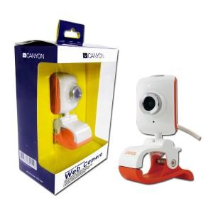 Web Camera CANYON CNR-WCAM513G1 (1.3 Mpixel, 1/6 inch, CMOS, USB 2.0) White/Orange