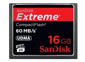 Compact Flash Extreme SanDisk, 16 GB, rata de transfer: 60 mb/s, SDCFX-016G-X46