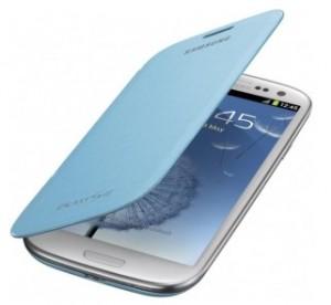 Husa Flip Samsung EFC-1G6FLEC, pentru Samsung Galaxy S3 I9300, Light Blue, 56185