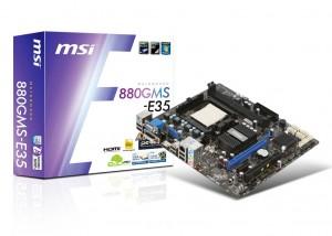 Placa de baza MSI Socket AM3, 880GMS-E35, AMD880G+SB850, 2xDDRIII, 1xPCI-Ex16, 1xPCI-Ex1, 1xPC, 880GMS-E35