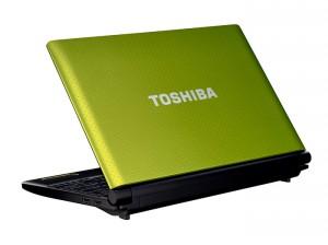 Netbook Toshiba NB520-10C cu procesor Intel Atom N550, 1.50GHz, 1 GB, 250 GB-5400 rpm, Intel Graphics Media Accelerator 3150, Windows 7 Starter,  Lime green, PLL52E-00G00VG5