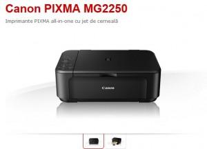 Canon PIXMA MG2250, Multifunctional inkjet color A4, (Print, Copy and Scan), viteza de imprimare aprox. 8.4 ipm, color aprox. 4.8 ipm