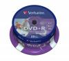 DVD+R Verbatim 16X 4.7GB INKJET 25 cake, 43539, QDIJ+RVB16X25