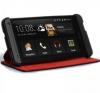 Husa Stand HTC HC V851 Double Dip Flip pentru HTC One Mini (Negru/Rosu), HC V851 BLACK/RED