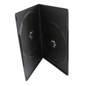 Carcasa 2 DVD slim negru 7mm, QBOXDVROSL2BK