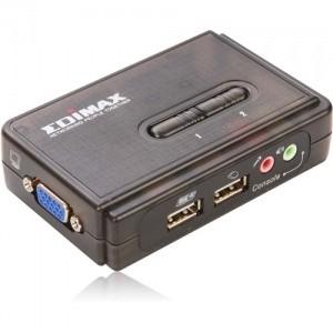 Switch Edimax KVM 2 Porturi USB si suport Audio-Mic (cabluri incluse), EK-2UAK