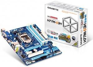 Placa de baza GIGABYTE  iH77 (S1155, DDR3, VGA, DVI, SATA III, SATA II, USB3.0), mATX, GA-H77M-D3H