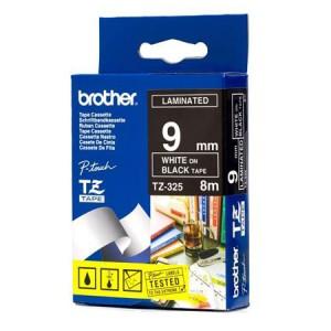 Etichete Brother 9mm WHITE ON BLACK, TZE325