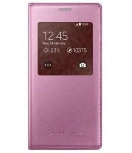 Husa Samsung Galaxy S5 Mini G800 S-View Cover, Pink, EF-CG800BPEGWW