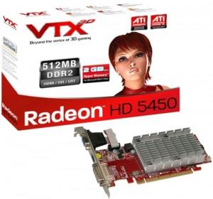 Placa Video VTX3D HD5450 PCIE 512MB DDR2 v2, VX5450 512MD2-HV2