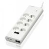 Prelungitor cu protectie Belkin 8 prize, cablu 2m, 2 x USB, RJ-45