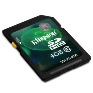 Secure Digital Card 4GB SDHC Clasa 10 (SD Card pentru camerele video) Kingston SD10V/4GB