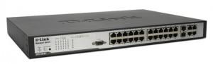 D-Link, Switch DES-3028P 10/100 24 Port, Managed, Layer 2, 2 Port Combo, 2 Port Gigabit, PoE