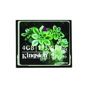 Kingston Elite Pro 4 GB 133x CompactFlash Memory Card CF/4GB-S2, CF/4GB-S2