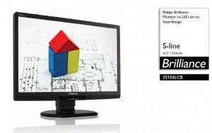 Philips Brilliance Monitor cu LED-uri 221S3LCB S-line 21,5 inch/54,6 cm cu SmartImage