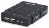 Intellinet 4-Port Compact KVM Switch - USB, with Cables and Audio Support, 157032