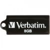 USB FLASH DRIVE VERBATIM  8GB USB MICRO STORE N GO, USB 2.0, BLACK, VB-44049
