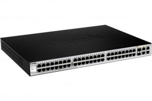 Switch Dlink 48-port 10/100 Smart Switch + 2 Combo 1000BaseT/SFP + 2 Gigabit, DES-1210-52
