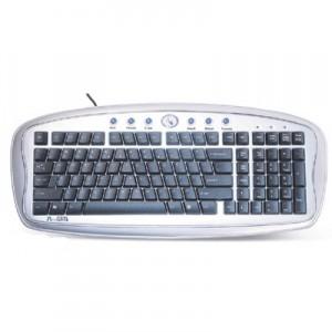 Tastatura A4Tech KBS-37, ANTI-RSI CRYSTAL Keyboard PS/2 (Silver/Black) (US layout), KBS-37
